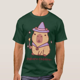Cute Capybara Wizard Capybaracadabra Funny Pun T-Shirt