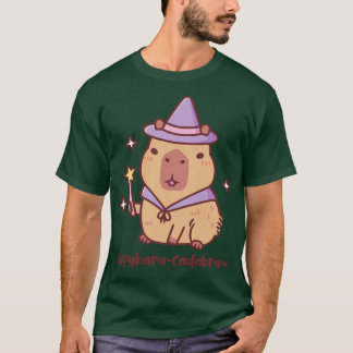Cute Capybara Wizard Capybaracadabra Funny Pun T-Shirt