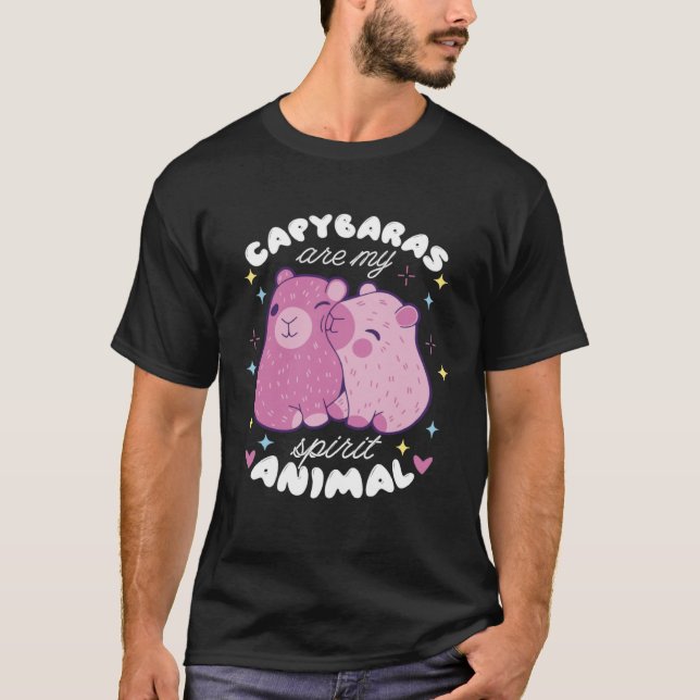 Cute Capybaras Are My Spirit Animal Capybara T-Shirt (Front)