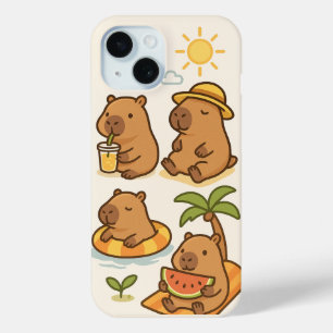 Cute capybaras iPhone 15 case