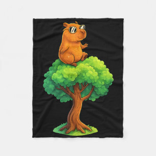 Cute Capyra Doing Yoga On A Tree Adorable Capys Ap Fleece Blanket
