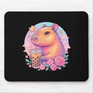 Cute Capyra Kawaii Anime Bo Bubble Tea Lover Girls Mouse Pad