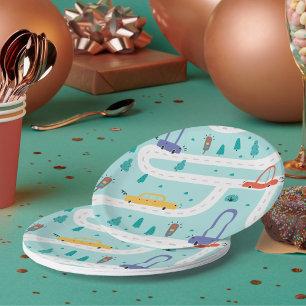 Cute Car Boy Birthday Party Paper Plate