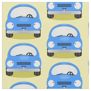 Cute car cartoon pattern fabric