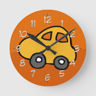Cute CAR Round Clock