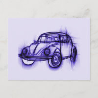 Cute Car Sketch in Purple
