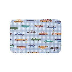 Cute Car Sketch: Simple Seamless Bath Mat