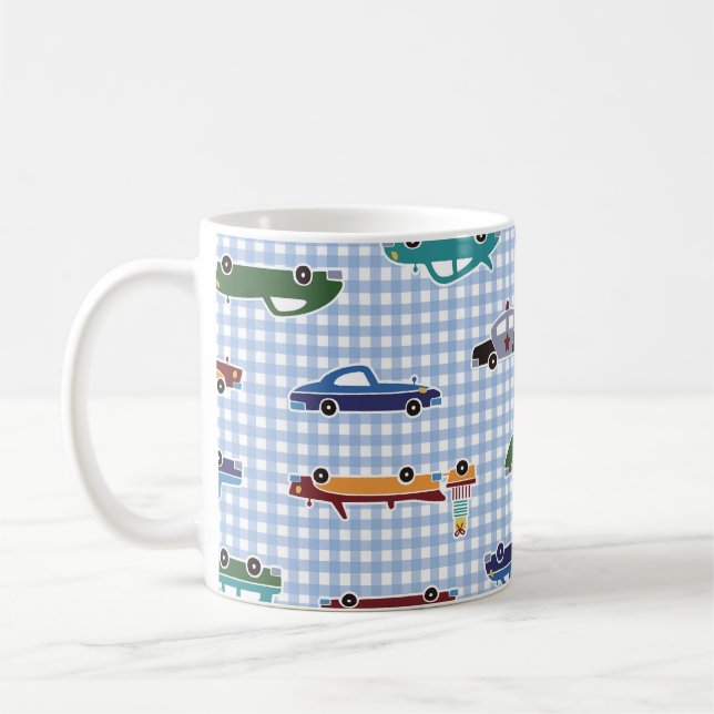 Cute Car Sketch: Simple Seamless Coffee Mug (Left)