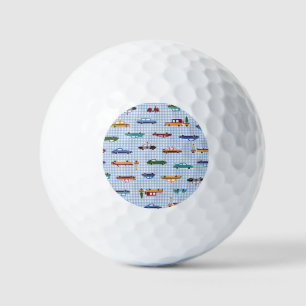 Cute Car Sketch: Simple Seamless Golf Balls