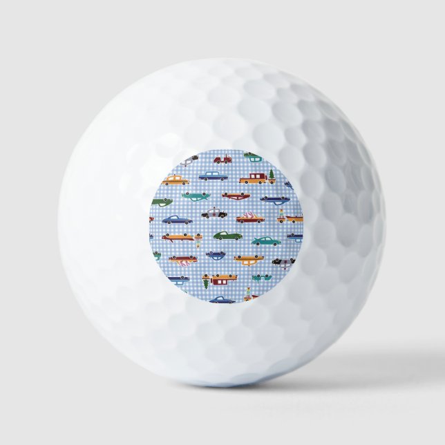 Cute Car Sketch: Simple Seamless Golf Balls (Front)
