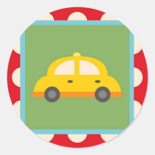 Cute Car Transportation Theme Baby Kids Gifts Classic Round Sticker
