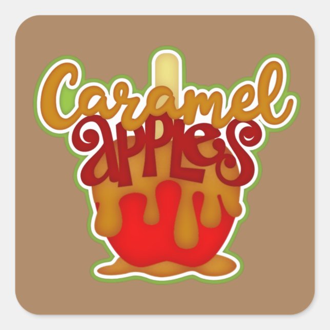 Cute Caramel apple Fall Seasonal sticker (Front)