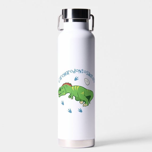 Cute Carcharodontosaurus Water Bottle (Front)