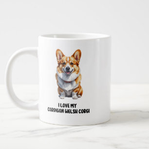 Cute Cardigan Welsh Corgi Design Large Coffee Mug