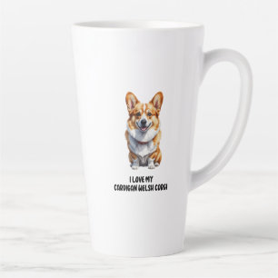 Cute Cardigan Welsh Corgi Design Latte Mug