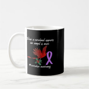 Cute Cardinal Purples Ribbon Overdose Awareness An Coffee Mug