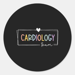 Cute Cardiology Team Cardiac Nurse CVICU Heart Classic Round Sticker
