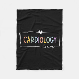 Cute Cardiology Team Cardiac Nurse CVICU Heart Fleece Blanket