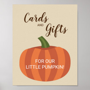 Cute Cards and Gifts Pumpkin Fall Baby Shower Sign