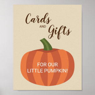 Cute Cards and Gifts Pumpkin Fall Baby Shower Sign