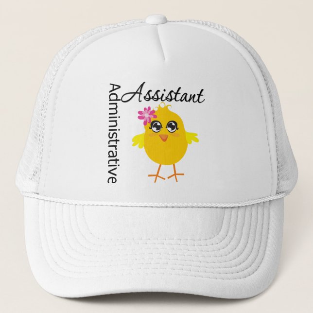 Cute Career Chick Administrative Assistant Trucker Hat (Front)