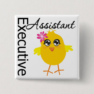 Cute Career Chick Executive Assistant 15 Cm Square Badge