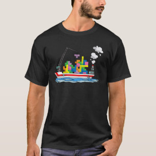 Cute Cargo Ship Blocks   Toy Boat Brick Puzzle T-Shirt