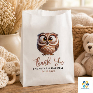 Cute Caricature Owl Baby Boy Shower Favour Bag