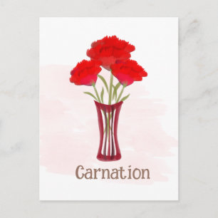 Cute Carnation January Birth Month Postcard