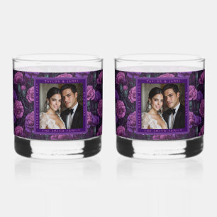 Cute Carnation Petal Countryside Wedding Whiskey Glass