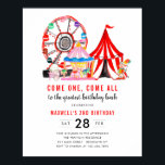 Cute Carnival Circus Festival Show Kid Birthday Poster<br><div class="desc">Cute Carnival Circus Festival Show Kid Birthday Poster (</div>