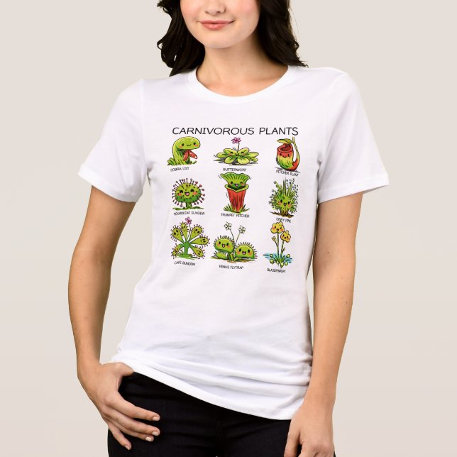 Cute Carnivorous Plants Tri-Blend Shirt (Front)