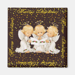 Cute Caroling Angels Magnets