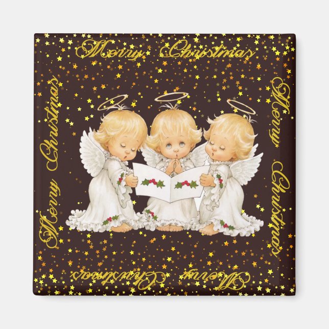 Cute Caroling Angels  Magnets (Front)
