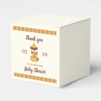 Cute carousel gender neutral baby shower  favour box