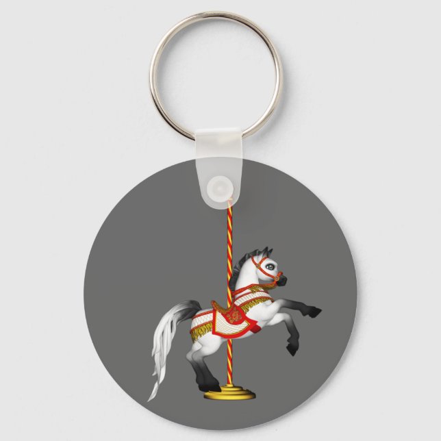 Cute Carousel Horse 1med Key Ring (Front)