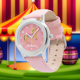Cute carousel horse add name watch