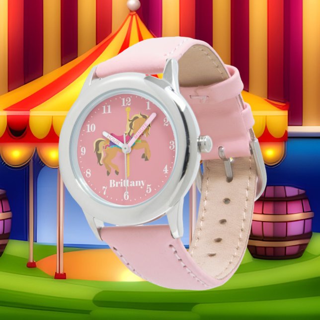 Cute carousel horse add name watch (Creator Uploaded)