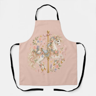Cute Carousel Horse Vintage Art Apron