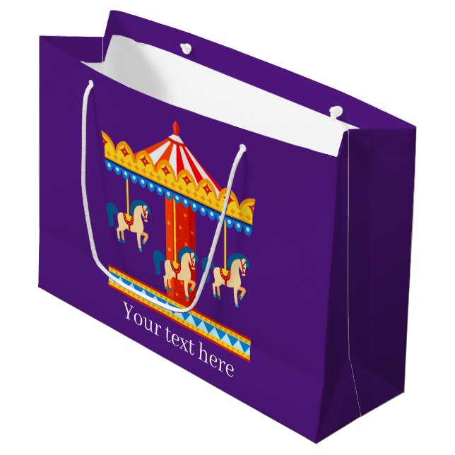 cute carousel lovers party kids large gift bag (Front Angled)