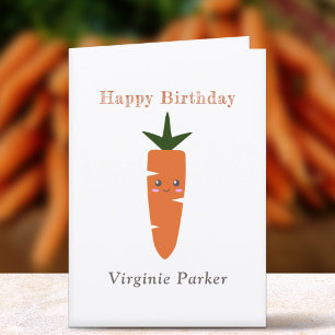 Cute Carrot Birthday Card 