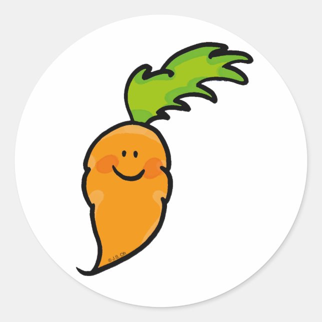 Cute carrot classic round sticker (Front)