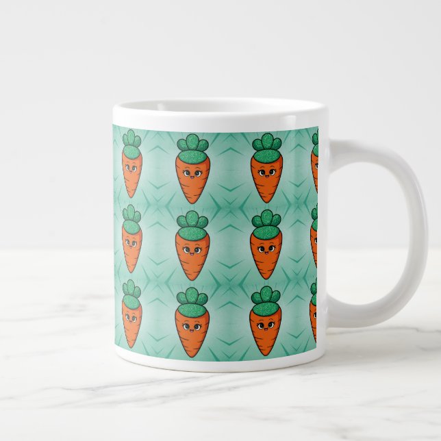 Cute Carrot Green Jumbo Mug (Right)