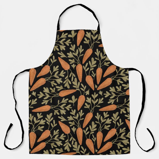 Cute Carrot Hand Drawn Pattern Apron (Front)