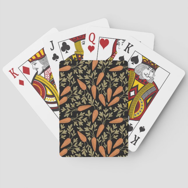 Cute Carrot Hand Drawn Pattern Playing Cards (Back)