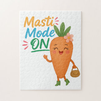 Cute Carrot Masti Mode ON Puzzle Fun Cartoon Cute 