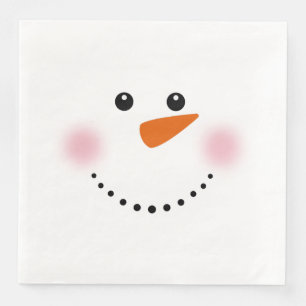 Cute Carrot Nose Snowman Napkin