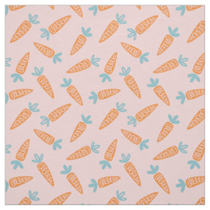 Cute Carrot pattern on light pink Fabric