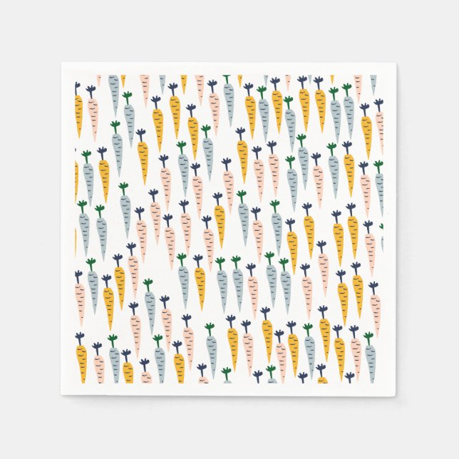 Cute Carrots Paper Napkins (Front)