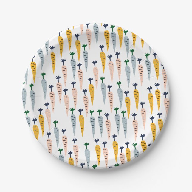 Cute Carrots Paper Plates (Front)